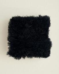 Rackhams Large Mongolian Sheepskin Cushion - 50cm - Grey - With Filler - thumbnail 3