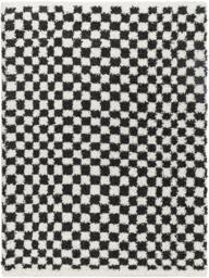 Rackhams Birmingham-Modern Black Grey Brown Checkered Soft Plush Pile Rug - 200 x 275 cm - thumbnail 2