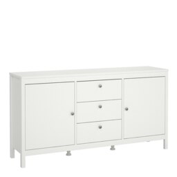 Rackhams Madrid Sideboard 2 doors + 3 drawers in White - White - 151.2 - 1