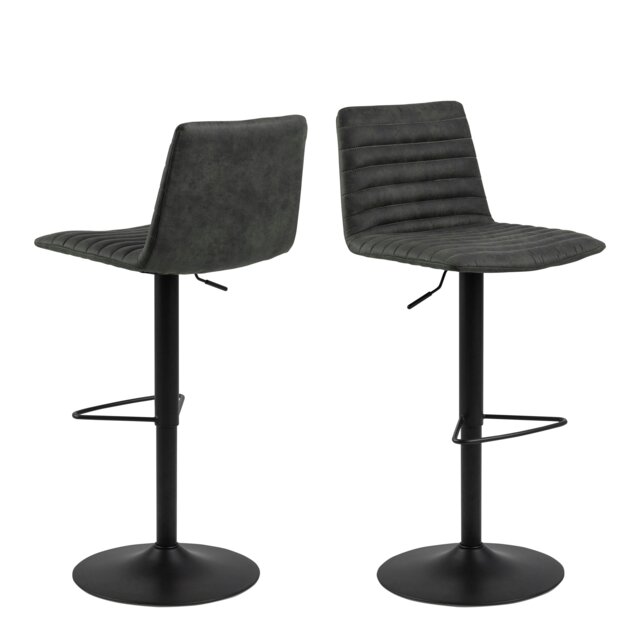 Rackhams Kimmy Bar Stool in Grey Fabic Set of 2 - 1 - image 1