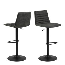 Rackhams Kimmy Bar Stool in Grey Fabic Set of 2 - 1