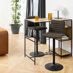 Rackhams Kimmy Bar Stool in Grey Fabic Set of 2 - 1 - thumbnail 4