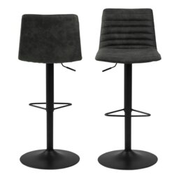 Rackhams Kimmy Bar Stool in Grey Fabic Set of 2 - 1 - thumbnail 2