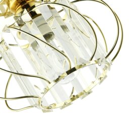 Rackhams Modern Polished Gold Ceiling Light Fitting with Clear Crystal Glass - thumbnail 3