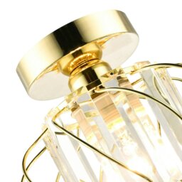 Rackhams Modern Polished Gold Ceiling Light Fitting with Clear Crystal Glass - thumbnail 4