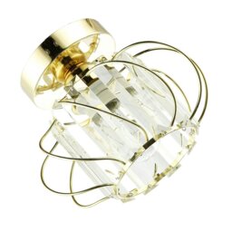 Rackhams Modern Polished Gold Ceiling Light Fitting with Clear Crystal Glass - thumbnail 5