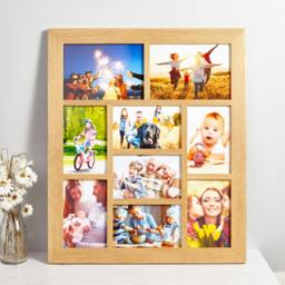 Rackhams Solid Oak Nine Aperture Picture Frame - Nine Aperture Frame