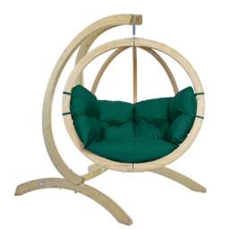 Rackhams Globo Single Hanging Egg Chair Set - Verde - thumbnail 4
