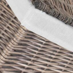 Rackhams 36cm Taupe Wash Finish Storage Wicker Hamper Basket - thumbnail 2