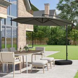 Rackhams 3M Sun Parasol Hanging Banana Umbrella Dark Grey - Without base - thumbnail 2