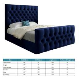 Rackhams Novara Upholstered Soft Velvet Bed Frame - Blue - Pink - Double - thumbnail 5