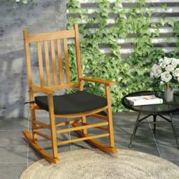 Rackhams Set of 6 Chair Cushion Seat Pads Dining Chair w/ Straps Outdoor Black - thumbnail 3