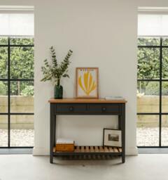 Rackhams Ludlow Slate Grey Console Table with Storage - Large - thumbnail 1