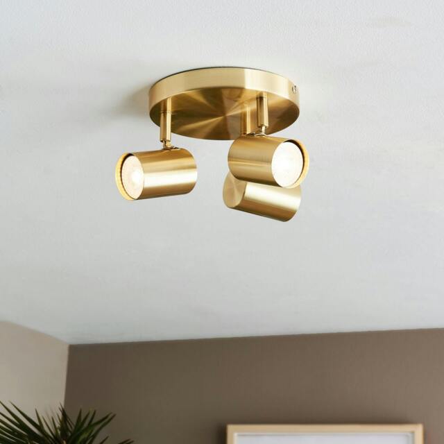 Rackhams Hereford 3 Light Satin Gold Ceiling Spotlight - image 1