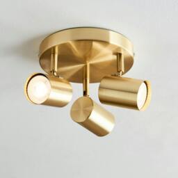 Rackhams Hereford 3 Light Satin Gold Ceiling Spotlight - thumbnail 2