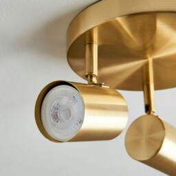 Rackhams Hereford 3 Light Satin Gold Ceiling Spotlight - thumbnail 3