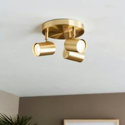 Rackhams Hereford 3 Light Satin Gold Ceiling Spotlight