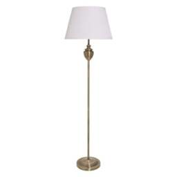 Rackhams Giona Antique Brass & White Floor Lamp - thumbnail 4