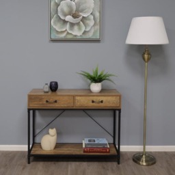Rackhams Giona Antique Brass & White Floor Lamp - thumbnail 2