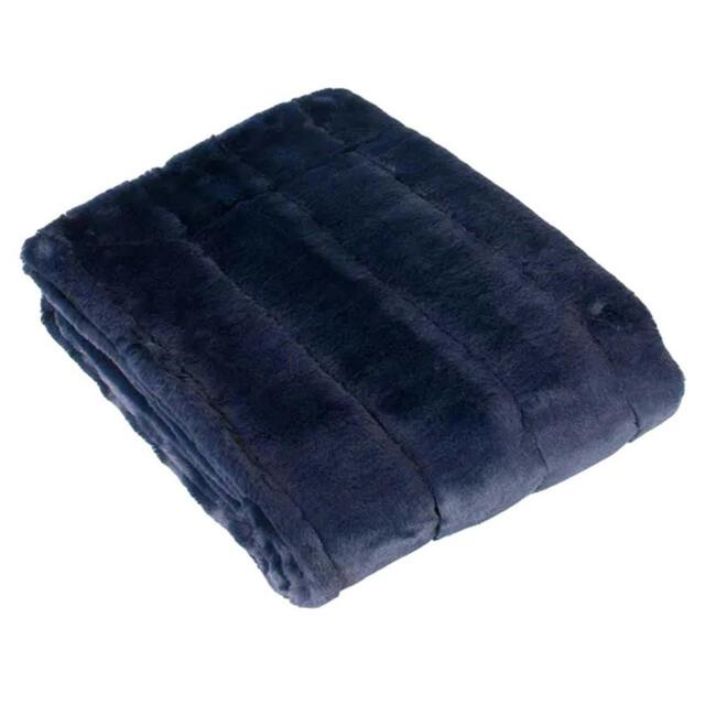 Rackhams Riva Paoletti Empress Throw - Navy - 140x200cm - Navy - 100% Polyester - image 1