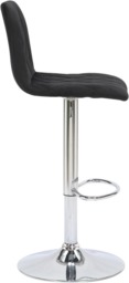 Rackhams Verona Velvet Kitchen Bar Stools, Single, Height Adjustable Gas Lift Stool With Backrest, Breakfast Bar Stool - Black - thumbnail 3