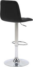 Rackhams Verona Velvet Kitchen Bar Stools, Single, Height Adjustable Gas Lift Stool With Backrest, Breakfast Bar Stool - Black - thumbnail 4