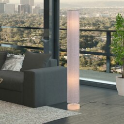 Rackhams Tall Floor Lamp Lighting with Fabric Shade for Bedroom Grey - thumbnail 3