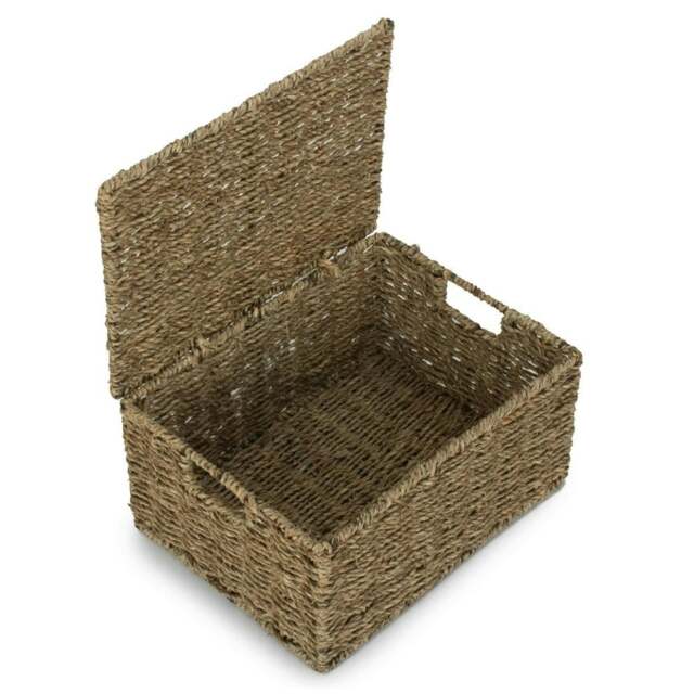 Rackhams Lidded Seagrass Storage Baskets - Small - image 1