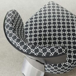 Rackhams Nascimento Patterned Accent Chair, Black Armchair - Others (Linen) - thumbnail 2