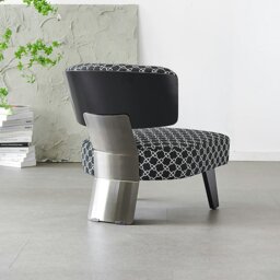 Rackhams Nascimento Patterned Accent Chair, Black Armchair - Others (Linen) - thumbnail 4