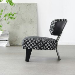 Rackhams Nascimento Patterned Accent Chair, Black Armchair - Others (Linen) - thumbnail 6