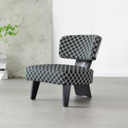 Rackhams Nascimento Patterned Accent Chair, Black Armchair - Others (Linen) - thumbnail 1