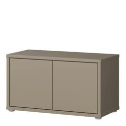 Rackhams Alice Springs Bench with 2 Doors Push-to-Open in Taupe - W 74.5 X  H 41.5 X  D 34.9cm - 1 - Manufactured Wood - thumbnail 4
