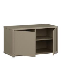Rackhams Alice Springs Bench with 2 Doors Push-to-Open in Taupe - W 74.5 X  H 41.5 X  D 34.9cm - 1 - Manufactured Wood - thumbnail 5