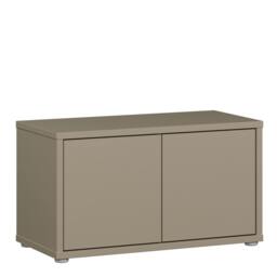 Rackhams Alice Springs Bench with 2 Doors Push-to-Open in Taupe - W 74.5 X  H 41.5 X  D 34.9cm - 1 - Manufactured Wood - thumbnail 2