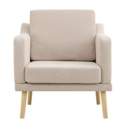Rackhams 2ft Upholstered Armchair Linen Pebble Weave Padded Single Sofa - Beige - thumbnail 5