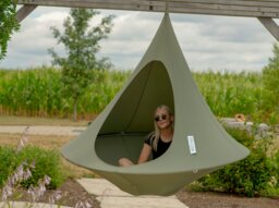 Rackhams Double Cacoon Hanging Chair - Khaki - thumbnail 2