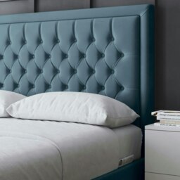 Rackhams Allegra Divan Bed with Upholstered Headboard - Blue - Small Double / 4ft - thumbnail 3