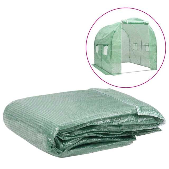 Rackhams Greenhouse Replacement Cover (4 m�__) 200x200x200 cm Green