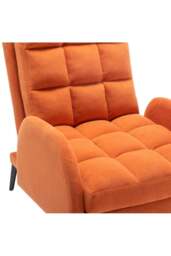 Rackhams 2 Pcs Sofa Set Modern Leisure Armchair with Footstool - Orange - thumbnail 5
