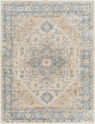 Rackhams Lillian-Washable Blue Brown Traditional Vintage Boho Rug - 80 x 220 cm - thumbnail 3