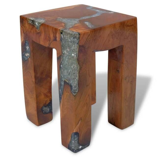 Rackhams Stool Solid Teak Wood and Resin - image 1