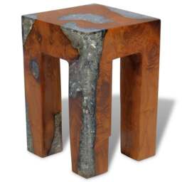 Rackhams Stool Solid Teak Wood and Resin - thumbnail 3