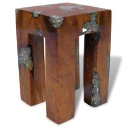 Rackhams Stool Solid Teak Wood and Resin - thumbnail 4