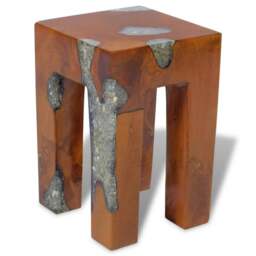 Rackhams Stool Solid Teak Wood and Resin - thumbnail 2