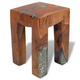 Rackhams Stool Solid Teak Wood and Resin - thumbnail 5