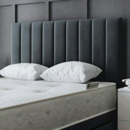 Rackhams Amelia Divan Bed with Upholstered Headboard - Two Drawers - Grey (Steel) - Small Double - thumbnail 3