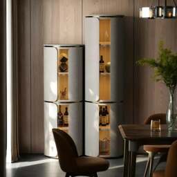 Rackhams Triton Wine Rack And Wine Cabinet, Leather - 80cm Height  - Made-to-order Only - thumbnail 1