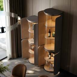 Rackhams Triton Wine Rack And Wine Cabinet, Leather - 80cm Height  - Made-to-order Only - thumbnail 2