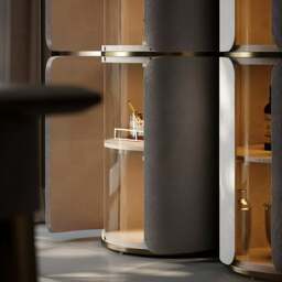 Rackhams Triton Wine Rack And Wine Cabinet, Leather - 80cm Height  - Made-to-order Only - thumbnail 5